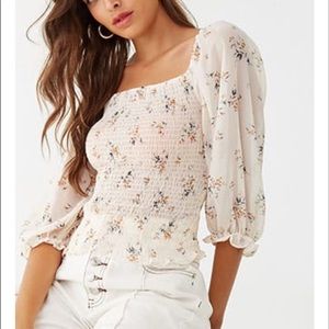 White chiffon top